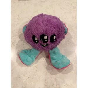 BarkBox Purple Three Eyed Monster Squeaky Plush Dog Toy Teal Pink Accent